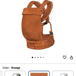 Terracotta colored velvet baby carrier