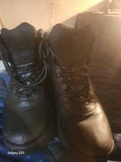 Black Leather Tactical Lace-Up Boots