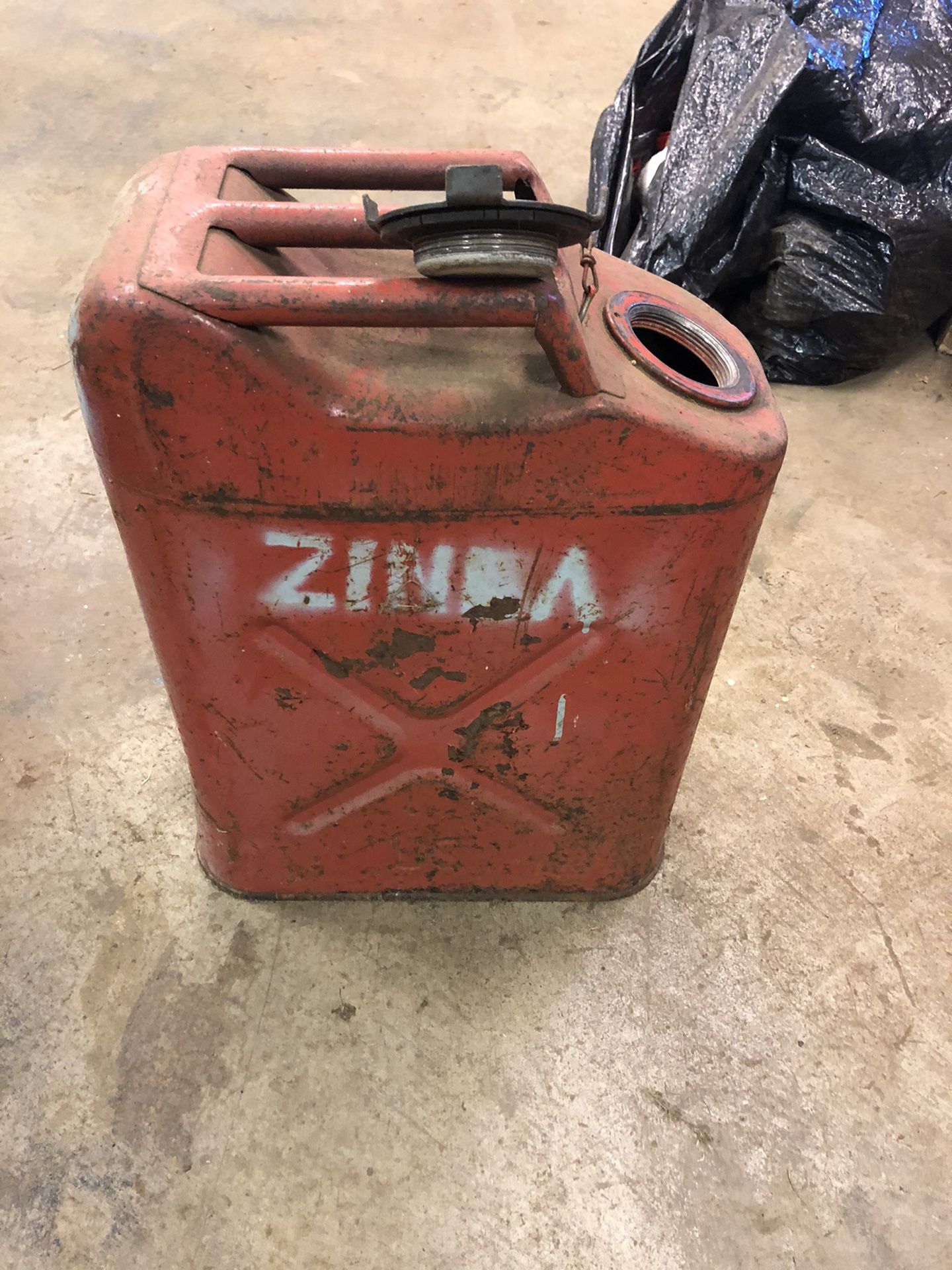 Old metal gas can