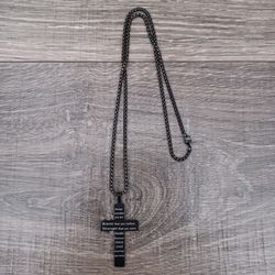 Black Stainless Steel Cross Chain 