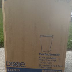 Dixie PerfecTouch Insulated Paper Hot Cups, 12 oz., Design - Coffee Haze, 1000 Box/ Carton (5342CD)