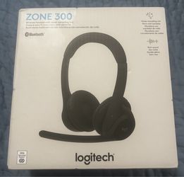 New Logitech Zone 300 Wireless Bluetooth Headset PC , Mac, Chrome, Linux, iOS Black Sealed