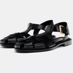 ZARA Flat fisherman sandals Women 38 Size 