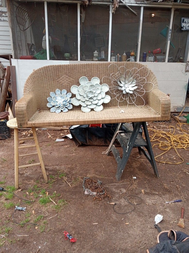 Wicker Swing And Flowers For The Outside wicker Swing With Out Side Flowers 