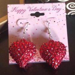 Red Hearts Earrings For Valentine’s 