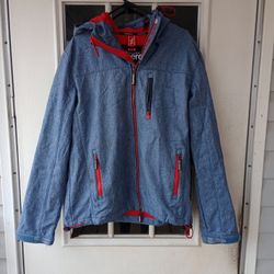 Superdry Windtrekker Jacket Men 2XL Hood Zipper Fleece Inner Pockets