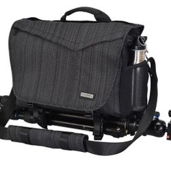 CADeN Camera Bag Case Shoulder Messenger Photography Bag with Laptop Compartment 14", Tripod Holder, Compatible for Nikon, Canon, Sony, DSLR SLR Mirro