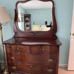 Mirror-topped Solid Mahogany Dresser