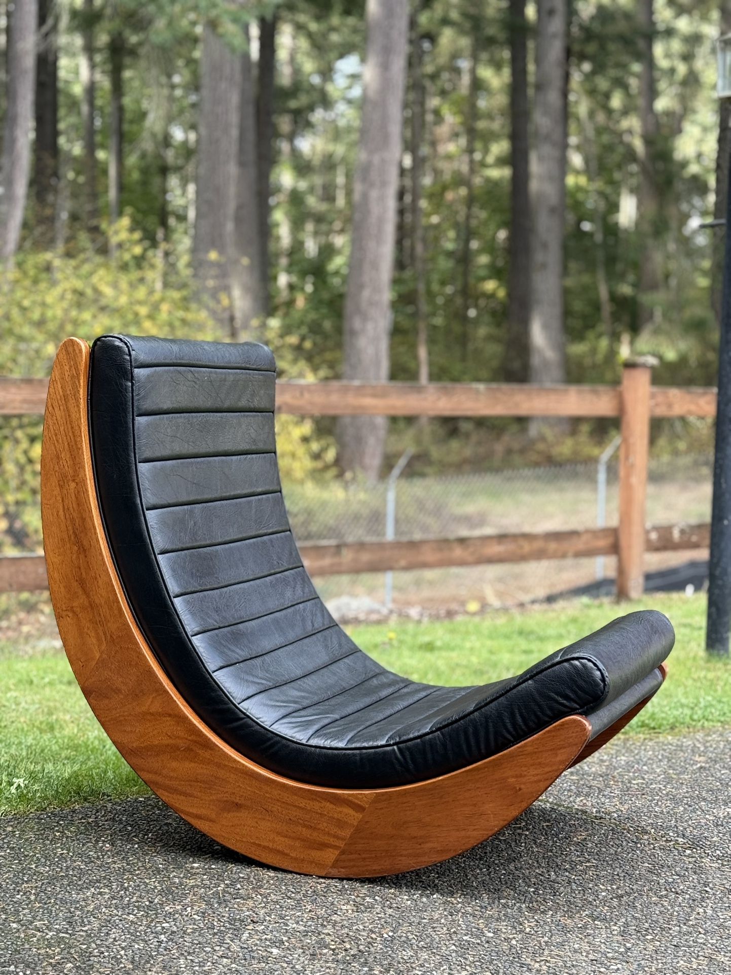 Mid century modern Klein Dienst style Rosewood Sculptural Rocking Chair