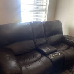 Leather recliner Couch 