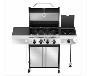 R.W.FLAME 4-Burner Propane Gas Grill with Side Burner Portable Stainless Steel BBQ Outdoor Stovetop, 42,000 BTU
