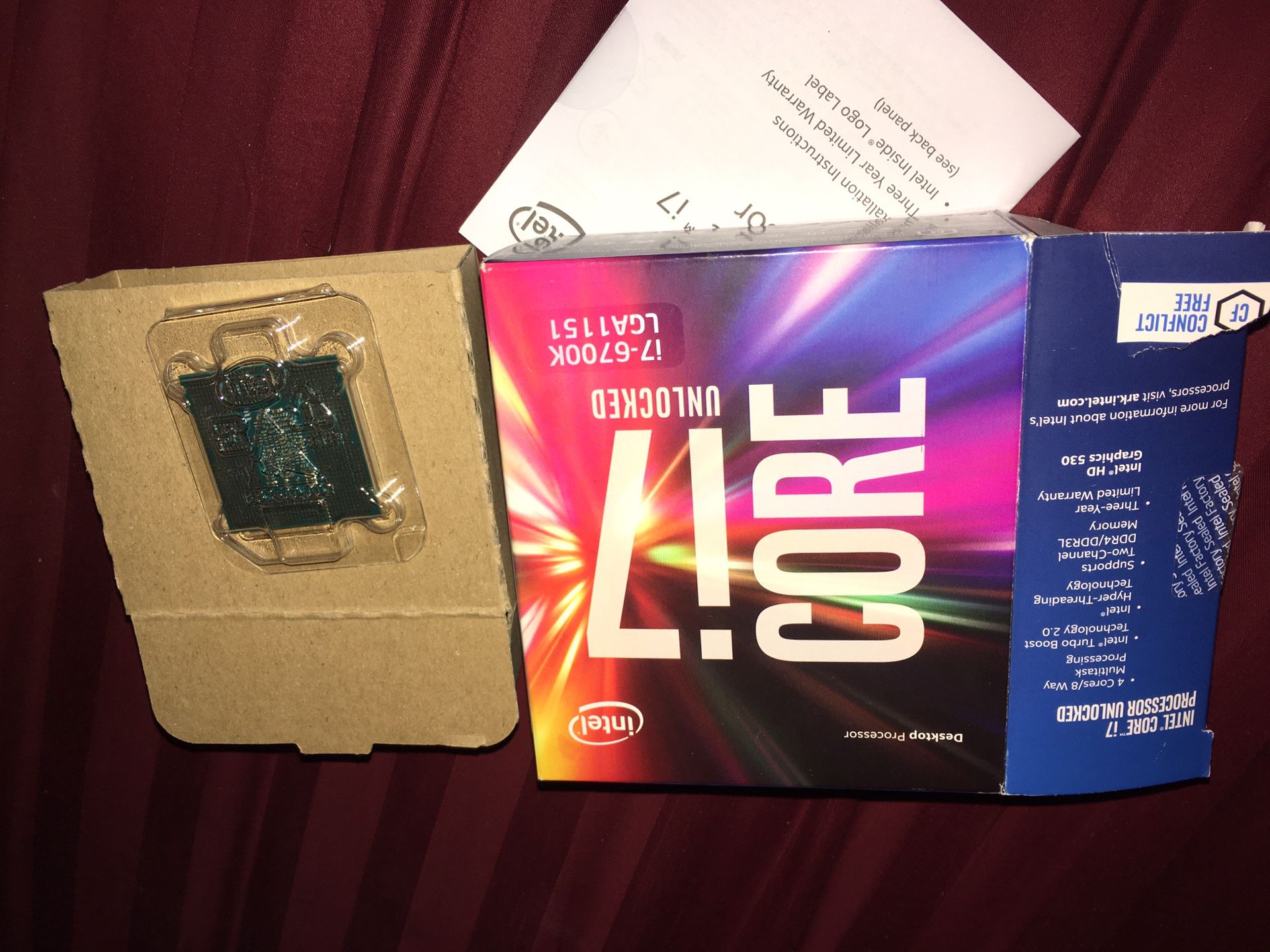 Intel core i7-6700k 4.0 GHz Quad-Core Processor