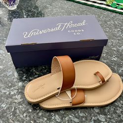 Woman’s slip on sandals new with box size 8 1/2