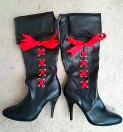 KNEE BOOTS ALLMAN MADE MATERIAL SIZE 8