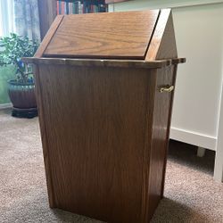 Amish Made Wooden Trash Can