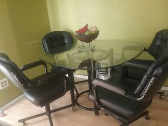 Contemporary modern dining table with 4 chairs