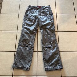 Vintage Unionbay Y2K Metallic Gray Fleece Lined Cargo Pants Womens Size 3 XS