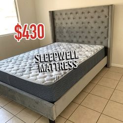 New Queen Bed Frame With Mattress 