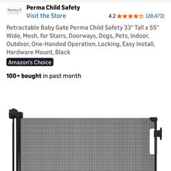 Retractable Baby Gates - 4 Total, Gray