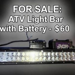 🔥 FOR SALE – 20" LED Light Bar + Battery & Wiring – Perfect for ATV/UTV/Side-by-Side – $60 🔥