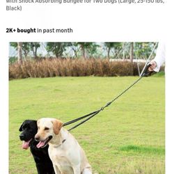 NEW DUAL DOG LEASH 360⁰ SWIVEL NO TANGLE