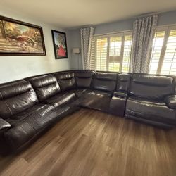 Brown Leather Couch 