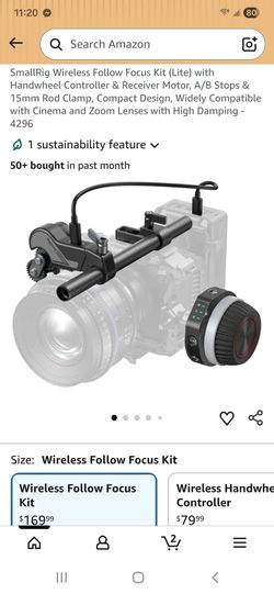 SmallRig Wireless Follow Focus Kit (Lite) with Handwheel Controller & Receiver Motor, A/B Stops & 15mm Rod Clamp, Compact Design, Widely Compatible wi