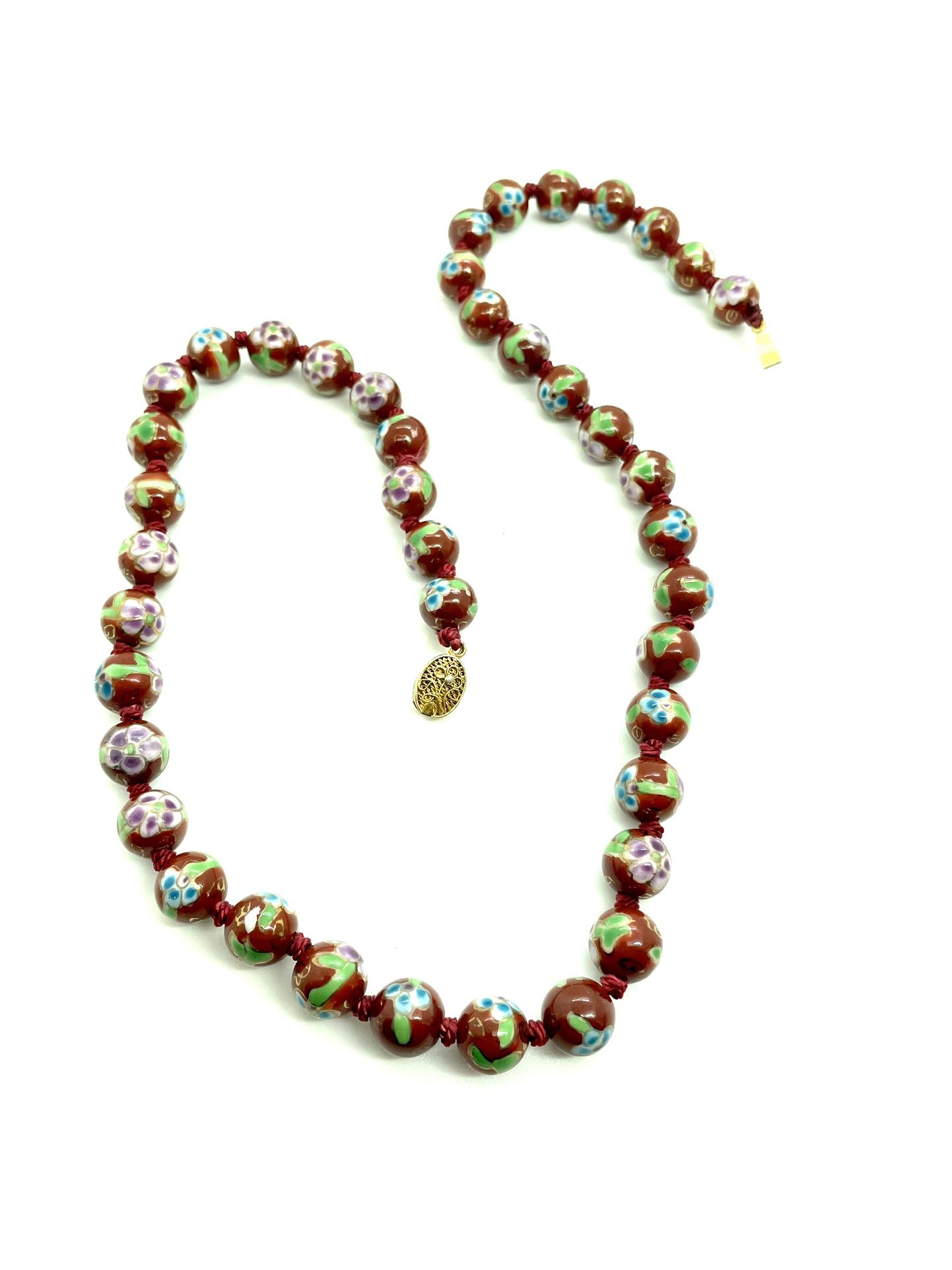 10k Gold Cloisonné Necklace