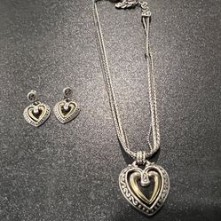 Brighton Double Heart necklace and earrings set