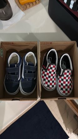 Two Pairs of Kids Vans Sneakers