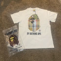 Bape burberry shirt small