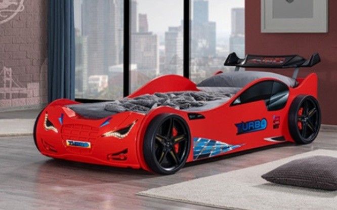Brand New Red Race Car Design Twin Bed Frame 