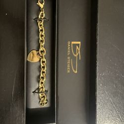 Daniel Steiger Stainless Steel 18k Gold Plated Chunky Heart Bracelet 
