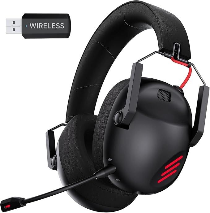 Wireless Gaming Headset for PS5, PS4, PC, NES, Nintendo Bluetooth 5.3 Gaming Headsets Wireless with Noise Canceling Microphone