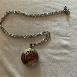 Silvery Diffuser/ Locket Necklace