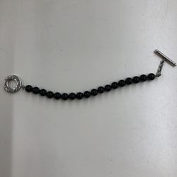 Silver Black Onvx Bracelet