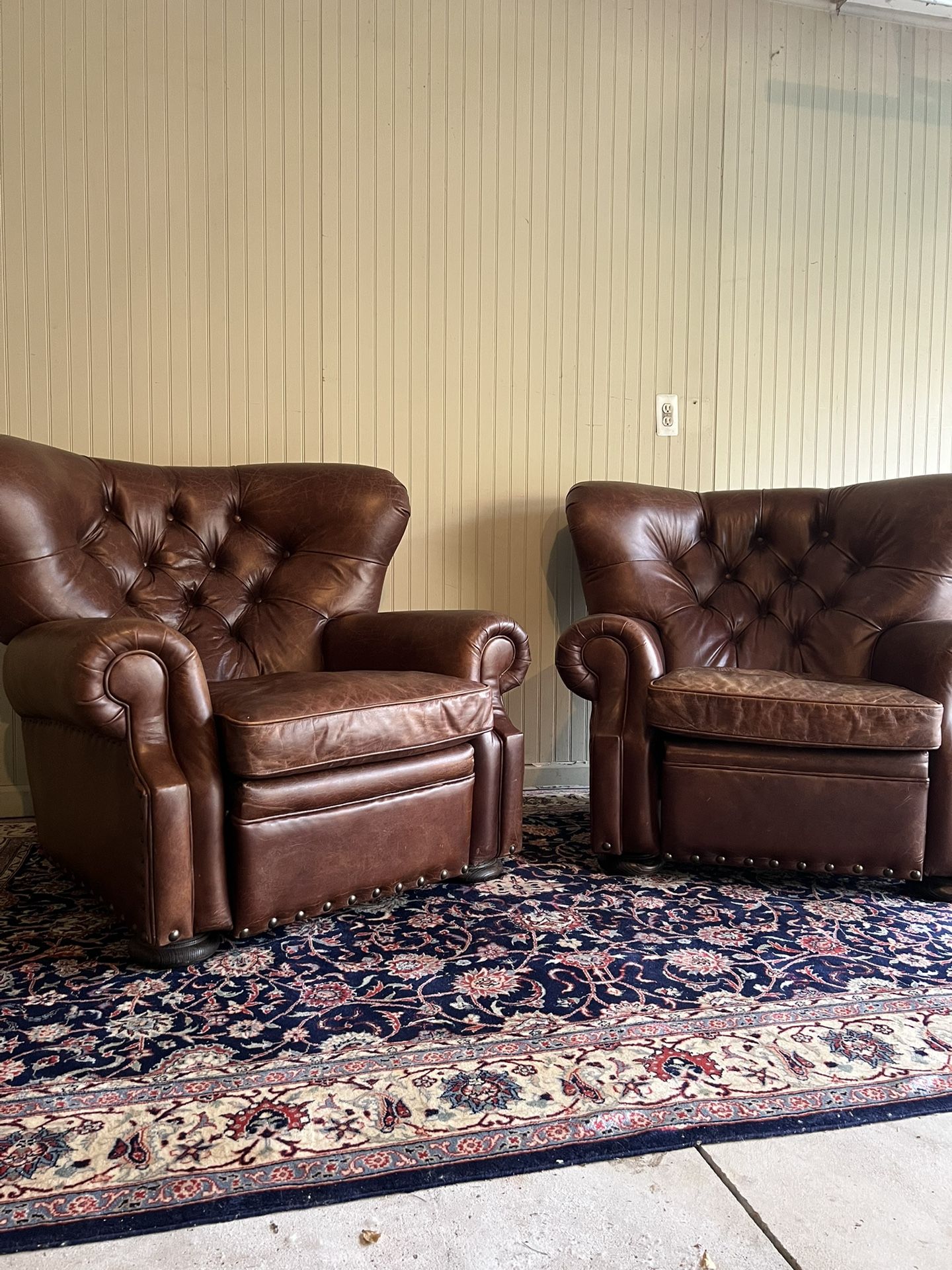 PENDING - Restoration Hardware Churchill Recliner Chairs Set (2) - $12,000 Retail Price