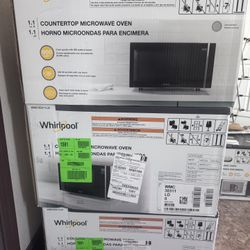 Whirlpool Black And Silver Microwave