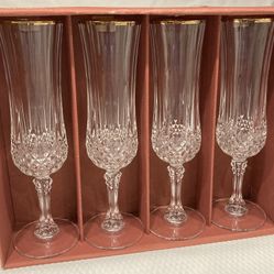 Longchamp  Gold Cristal d’Arques- 4 Flutes