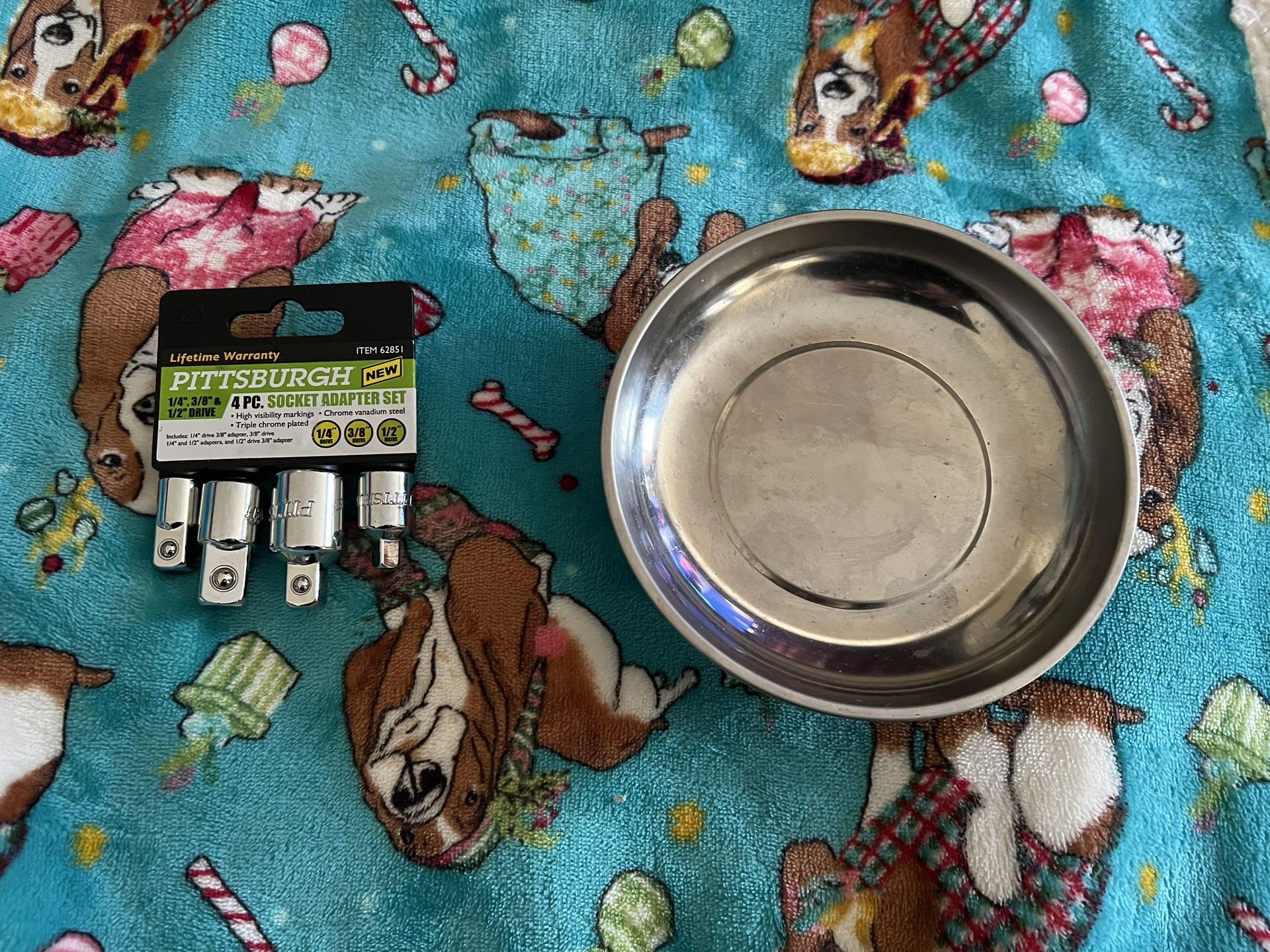 Hyper Tough Magnetic Tray And Pittsburgh 4 PC. Socket Adapter Set