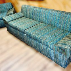 One Of A Kind Mid Century Modern Couch & Oversized Chair  