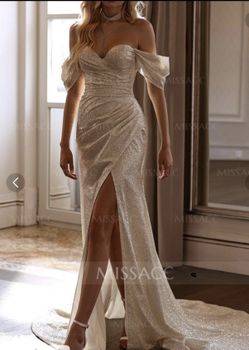 Wedding Dress Size 10 With Long Skirt Included Really Sparkly 