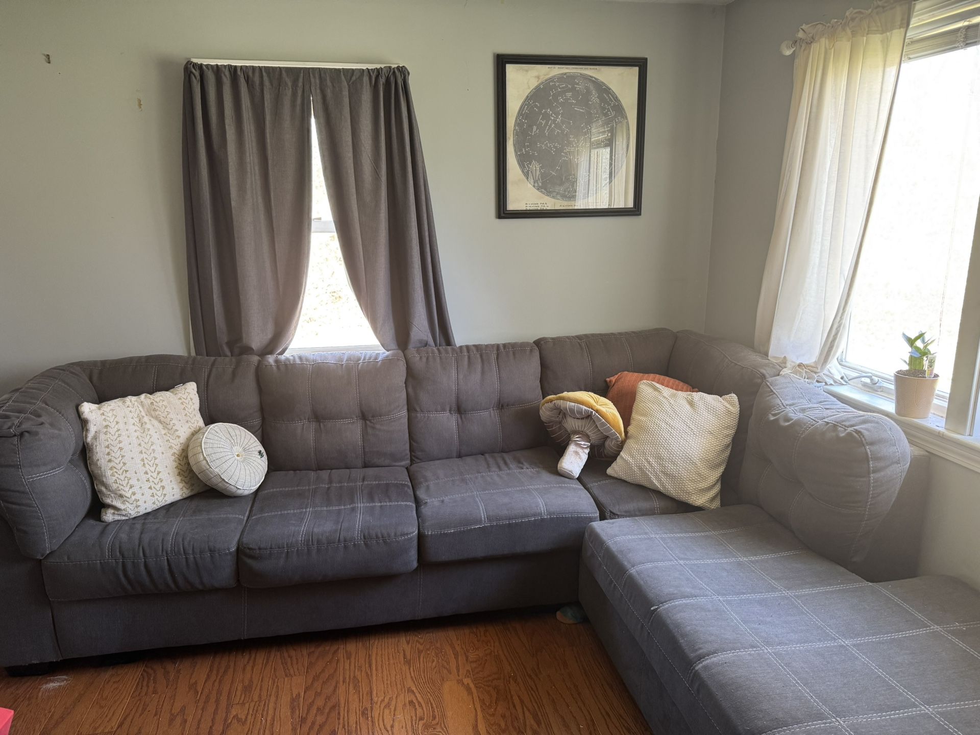 Ashley Pitkin Sectional Sofa, Gray