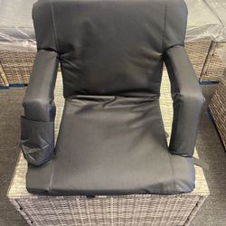 New adjustable stadium chair seat with reclining position 