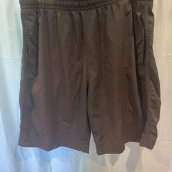Head Men's Drawstring Dark Gray Workout Gym Running Shorts Elastic Waist Size L