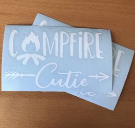 Campfire Cutie Hiking Camping Outdoors Vinyl Decal