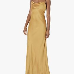 Jenny Yoo Women's Addison Cowl Neck Empire Waist Satin Dress