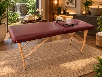 6’ Travel Portable Folding Burgundy Massage Table! Good condition, some light cosmetic wear.  72x24in