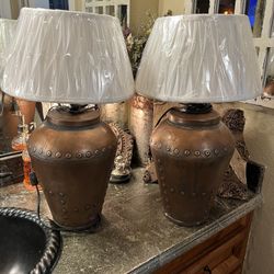 Beautiful copper lamps $80 for both pick up is in Canyon country/Santa Clarita. They are cross posted MQ.