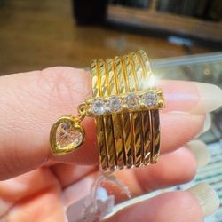 14K YellowGold | 7 Days Rings D/C Style